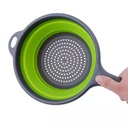 صفاية وسلة لغسيل الخضار والفاكهة قابلة للطي سيليكون دائرية بيد