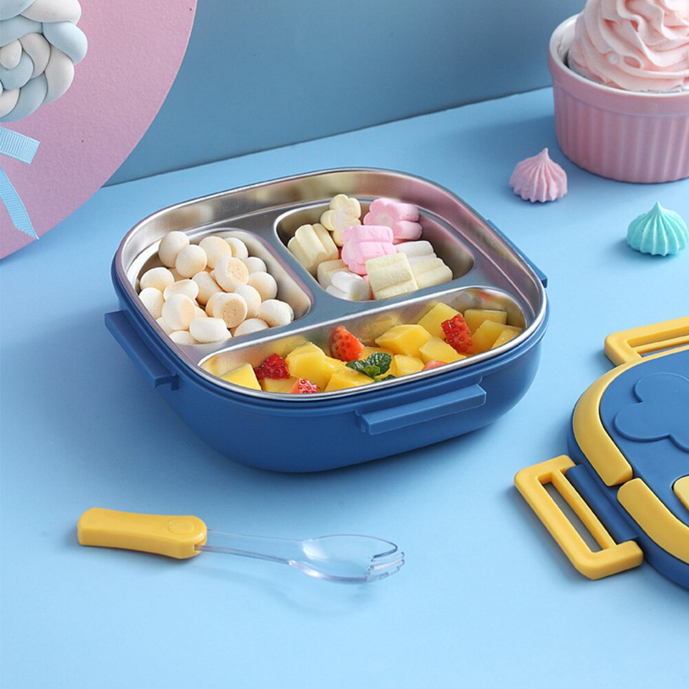 لانش بوكس حافظ للحرارة بغطاء محكم للغلق مقسم الي جزئين للدراسة والشغل