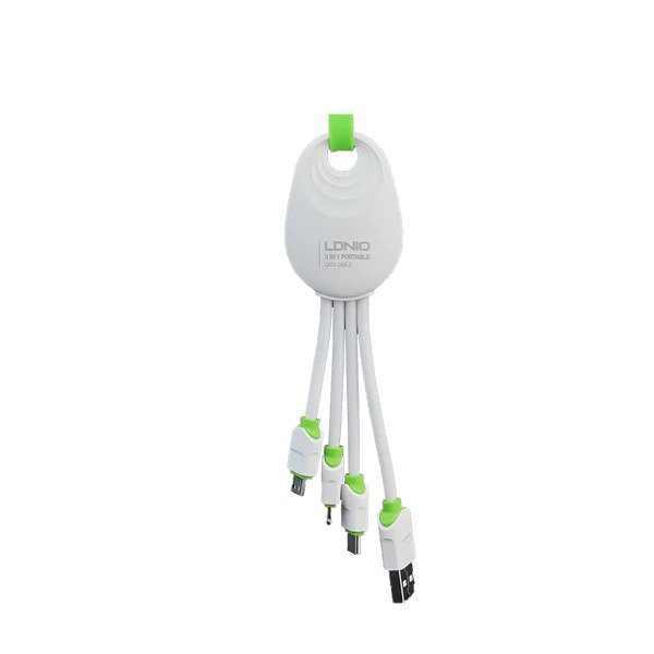 كابل يو اس بي سريع الشحن ٣ رؤس لجميع الأجهزة الايفون والاندرويد