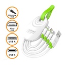 كابل يو اس بي سريع الشحن ٣ رؤس لجميع الأجهزة الايفون والاندرويد