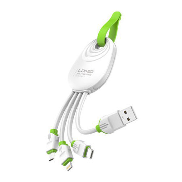 كابل يو اس بي سريع الشحن ٣ رؤس لجميع الأجهزة الايفون والاندرويد