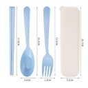 طقم ملعقة وشوكة وشوب ستيك من قش القمح الصحي للأكل في أي مكان