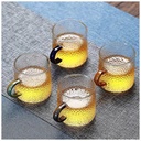 طقم استكانات زجاجي 6 قطع بيد بالوان مختلفة لتقديم الشاي للضيوف