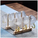 طقم استكانات زجاجي 6 قطع بيد بالوان مختلفة لتقديم الشاي للضيوف