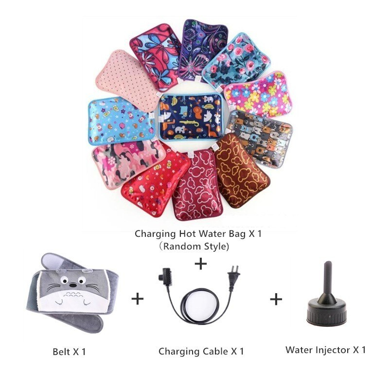 قربة مياه ساخن كهربائية بكفر فرو ناعم باشكال ديزني مختلفة للبطن والظهر