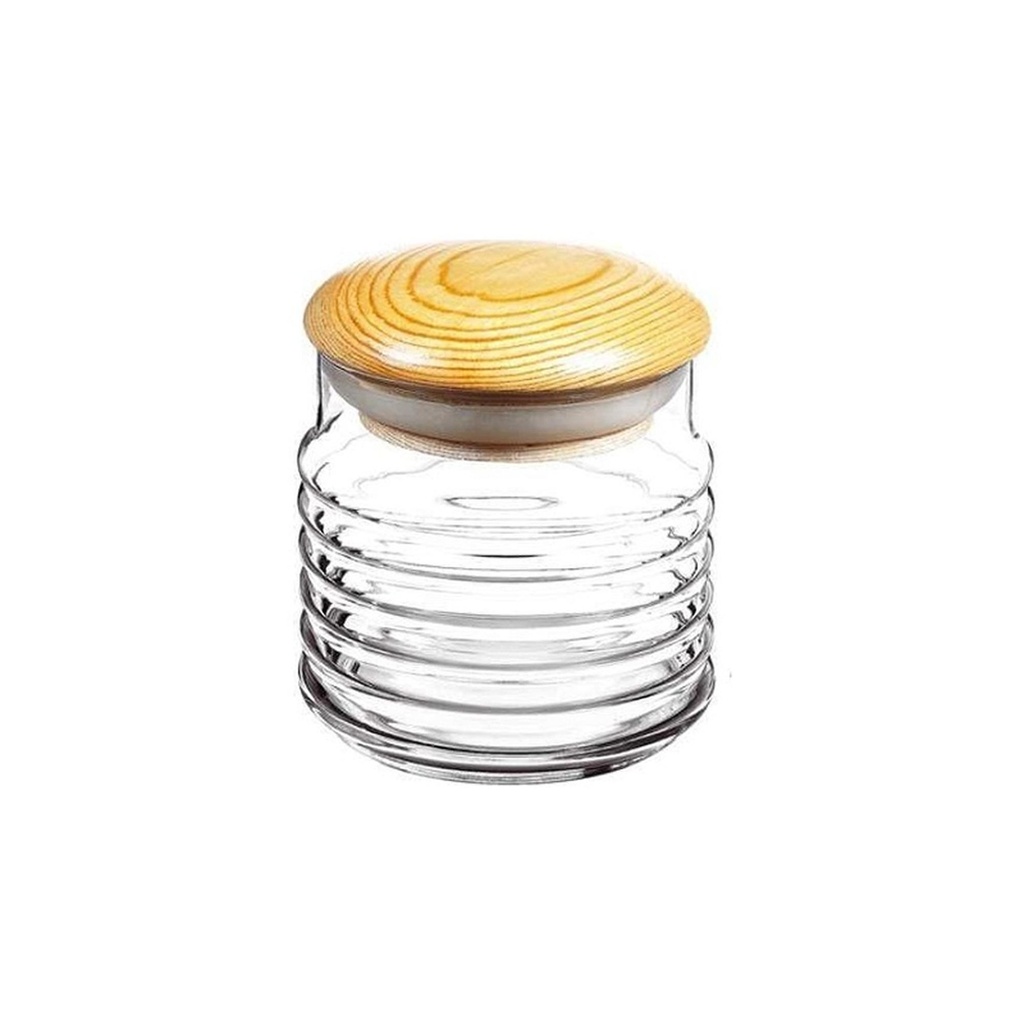 برطمان بغطاء خشبي مضلع