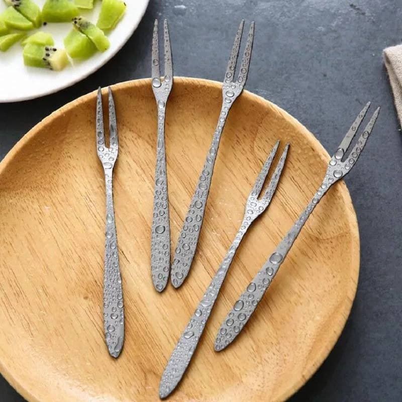 شوك الفاكهة والزلابية من الإستانليس 6 قطع