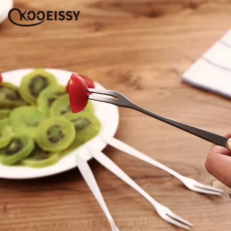 شوك الفاكهة والزلابية من الإستانليس 6 قطع