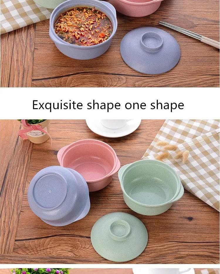 حلة الميكروويف الصحية من قش القمح بالغطاء