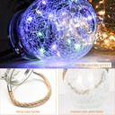 كرة زجاجية مضيئة بالوان مختلفة وتربروف تعمل بالطاقة الشمسية لإضاءة وتزيين الحدائق