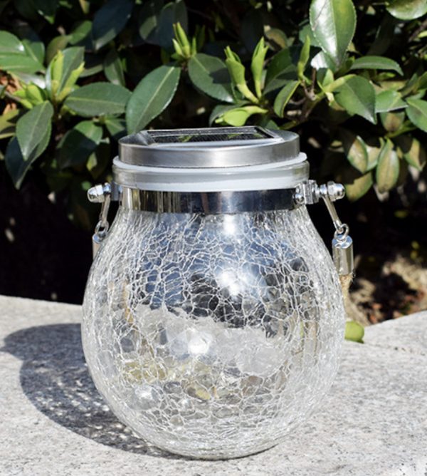 كرة زجاجية مضيئة بالوان مختلفة وتربروف تعمل بالطاقة الشمسية لإضاءة وتزيين الحدائق