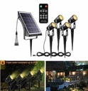 كشاف ومصباح شمسي لاضاءة الحدائق والممرات 4 قطع مع ريموت كنترول للتحكم عن بعد