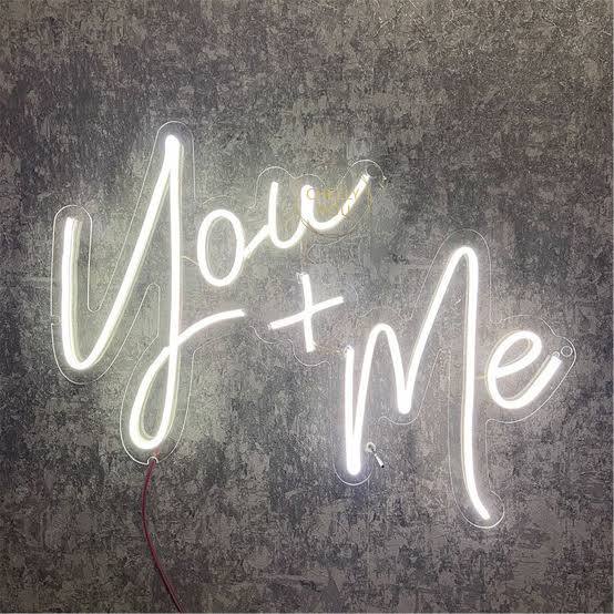 YOU + ME Neon Signs White LED For for Wall Decor