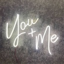 YOU + ME Neon Signs White LED For for Wall Decor