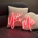 You + Me Neon Led Light Sign Art Decor