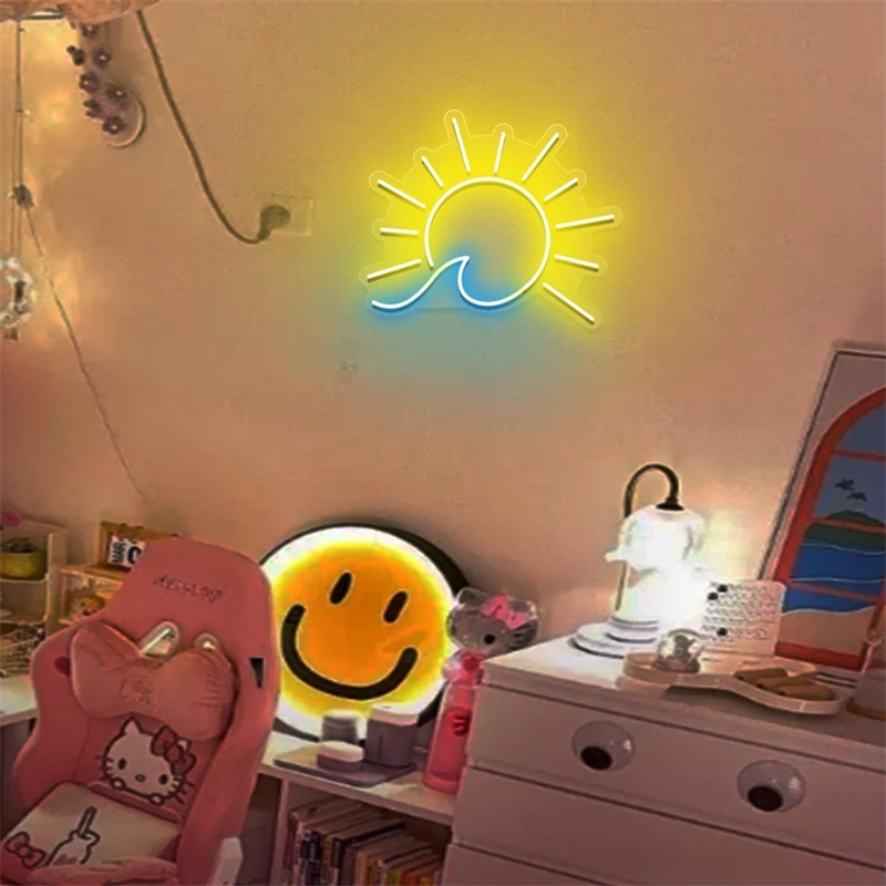 Rising Sun Neon Led Light Sign Art Decor