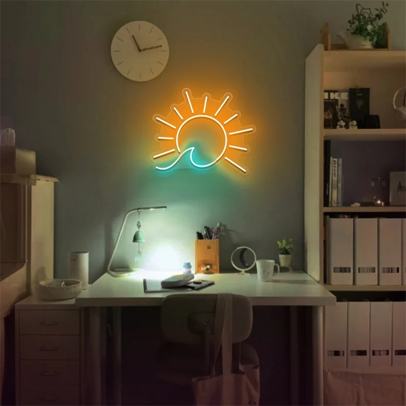 Rising Sun Neon Led Light Sign Art Decor