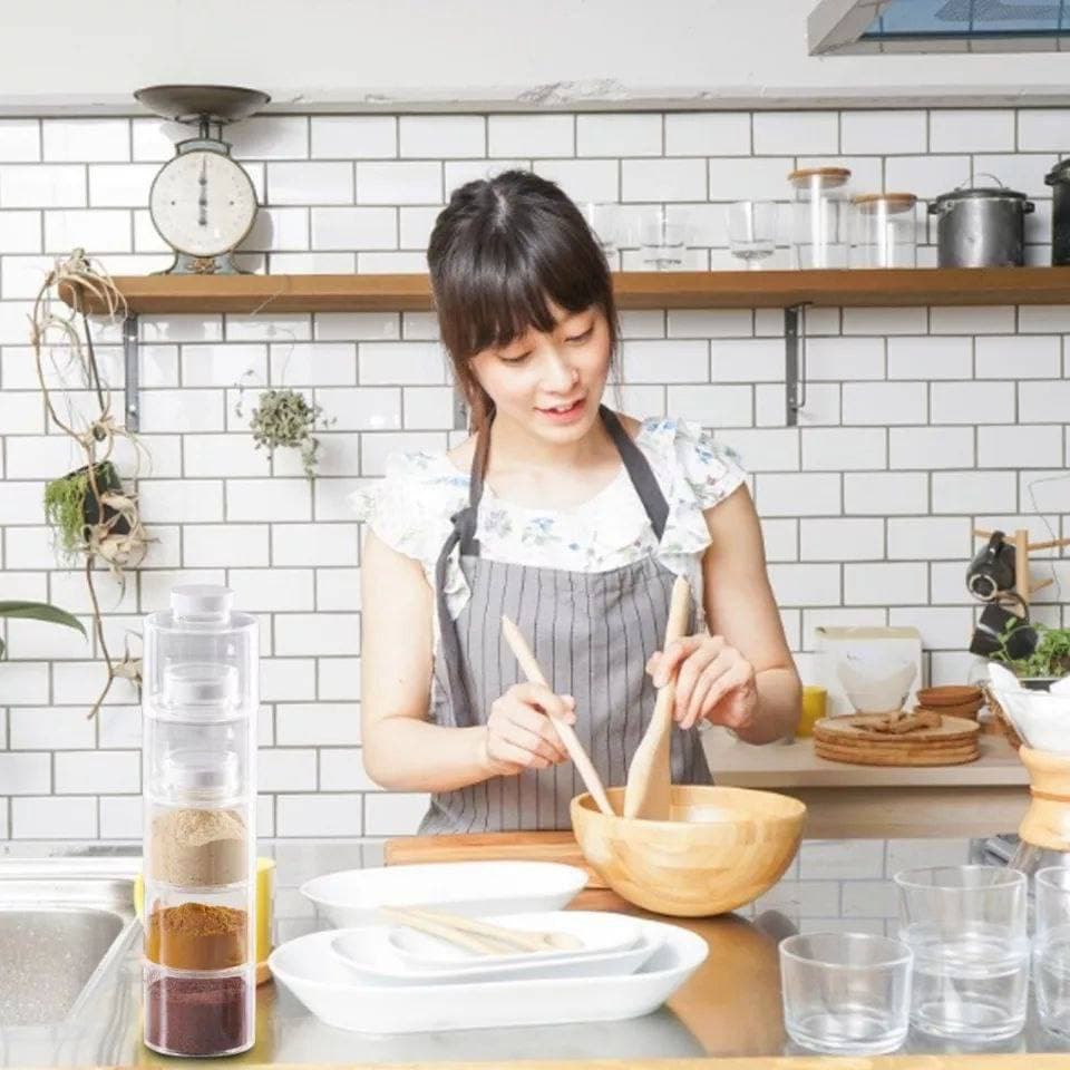 عمود برطمانات التوابل من الأكلريك 6 برطمانات