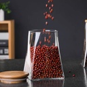 برطمان زجاج غطاء خشب ‏500 ملي ‏لحفظ وتنظيم ادوات المطبخ والإكسسوارات والميكب‏