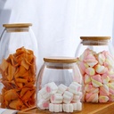 طقم برطمانات بيضاوي الشكل 3 قطع باحجام مختلفة لحفظ وتخزين البقوليات والتوابل بغطاء خشبي محكم الغلق