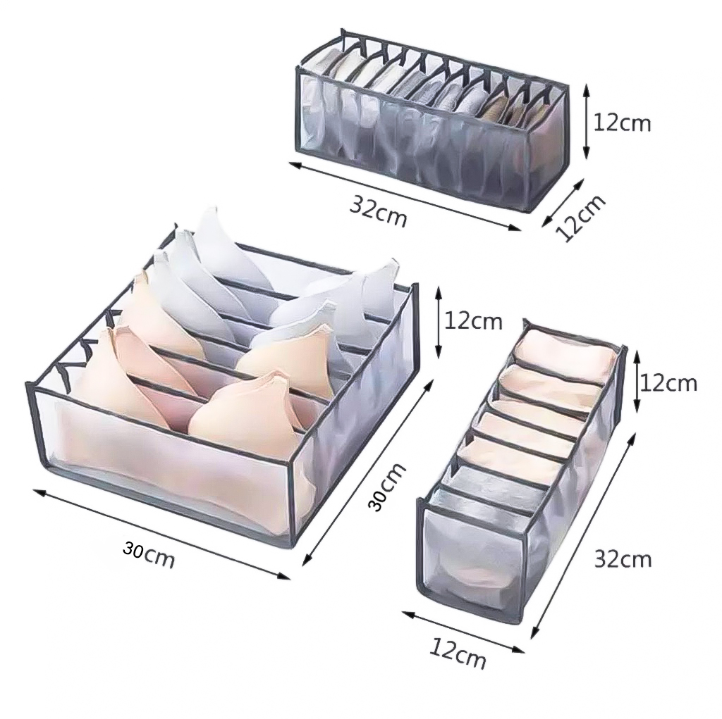 منظم الملابس الداخلية وربطات العنق والبرا والجوارب 2 قطعه
