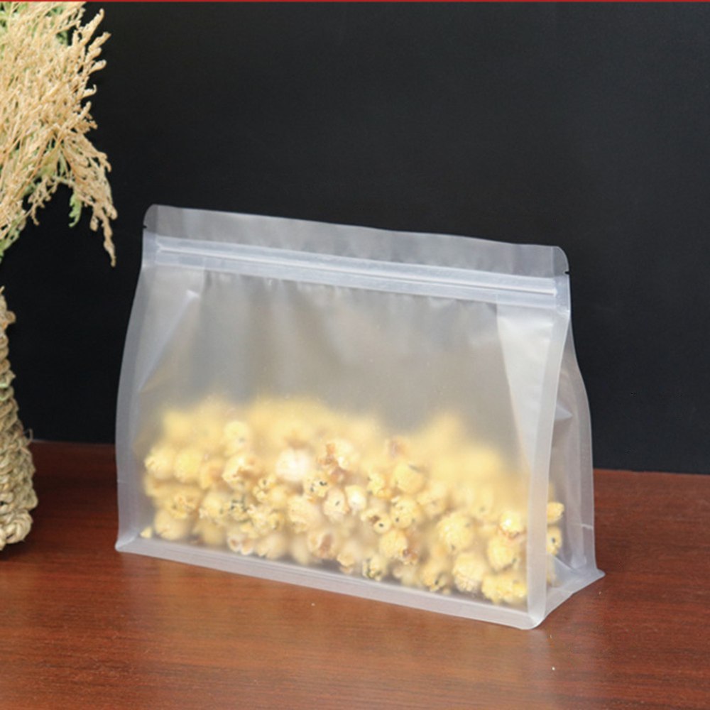 كيس تخزين شفاف محكم الغلق للبقوليات والخضروات والمكسرات قابل للغسيل لإعادة الأستخدام