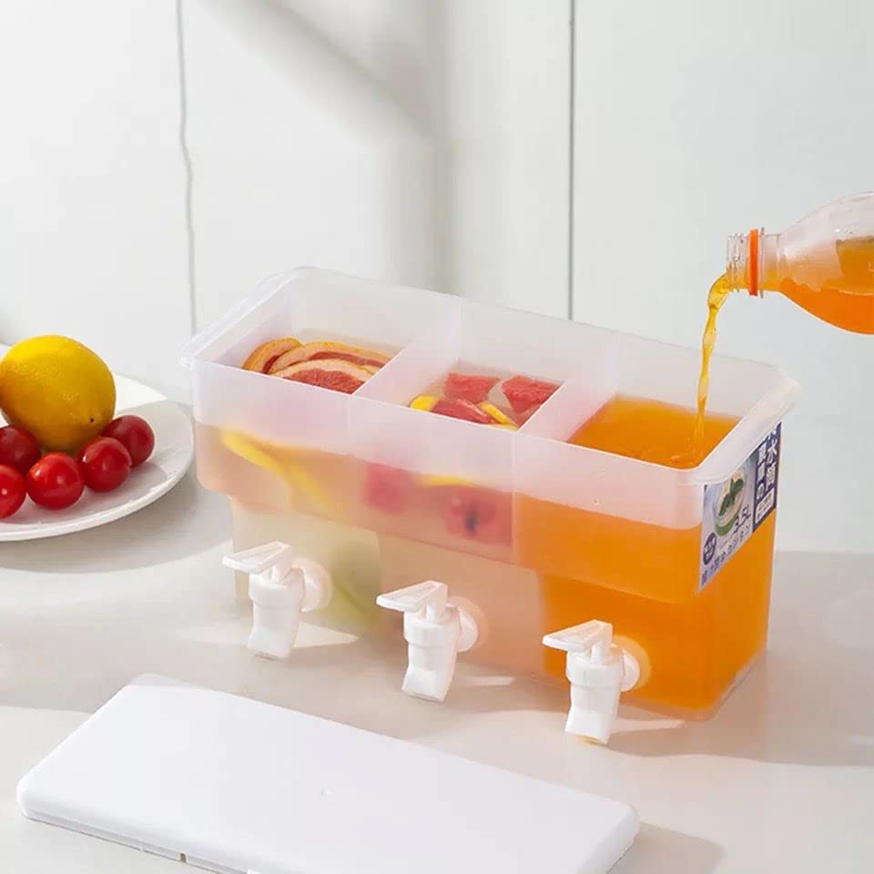 ديسبنسر عصائر 3 في 1 بغطاء محكم الغلق مع حنفية لكل قسم لسهولة الاستخدام