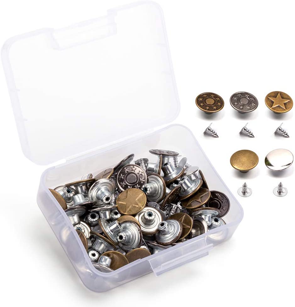 مجموعة زراير بناطيل جينز معدن سهلة التركيب بدون خياطة