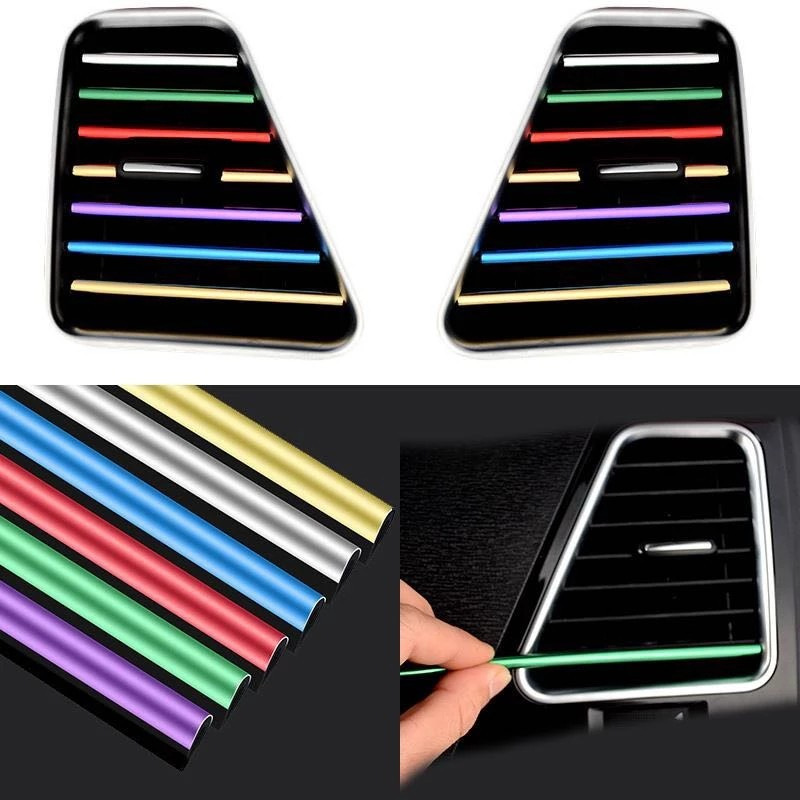 شرائط تزيين تكييف السيارات 10 قطع بالوان مختلفة