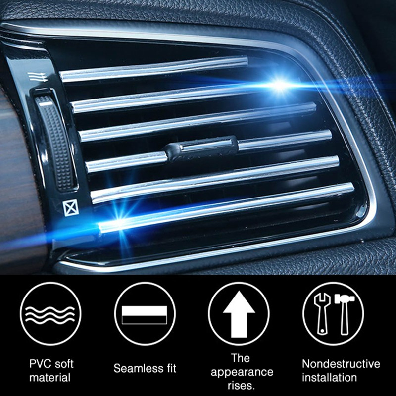 شرائط تزيين تكييف السيارات 10 قطع بالوان مختلفة