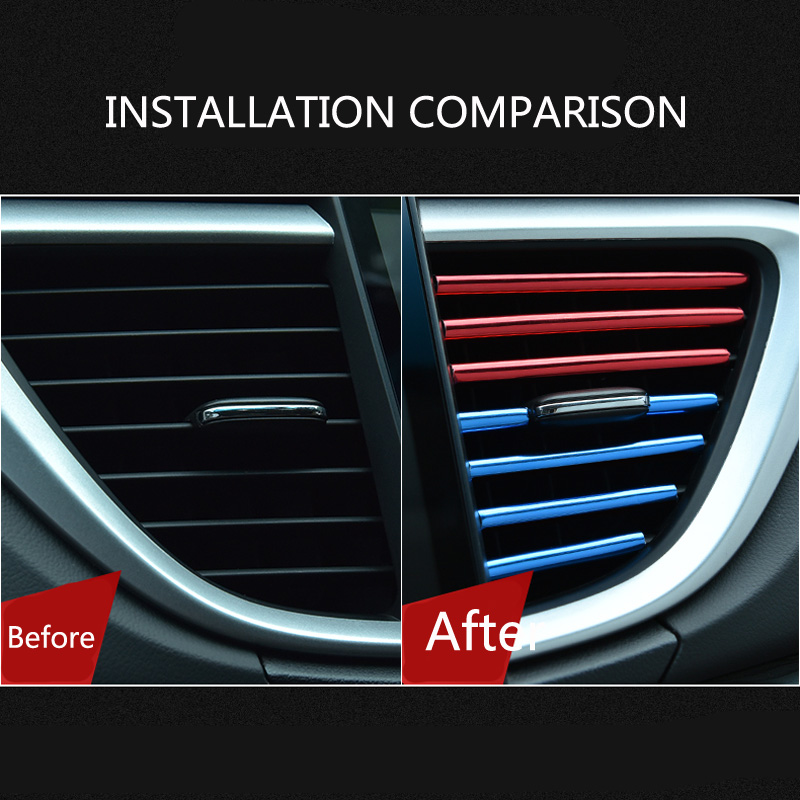 شرائط تزيين تكييف السيارات 10 قطع بالوان مختلفة