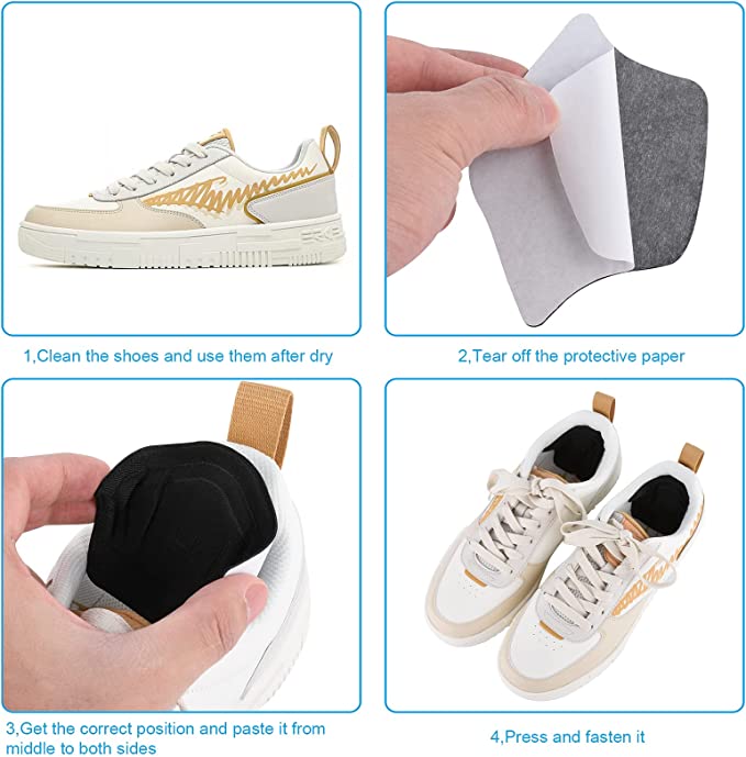بطانة كعب الأحذية الكعب العالي والرياضية لمنع القرح بلزق دبل فيس قابله للقص قطعتين