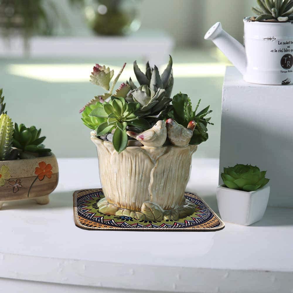 طقم كوستر قطعتين حامل للاكواب والحلل وقطع الديكور باشكال بوهيمية مختلفة