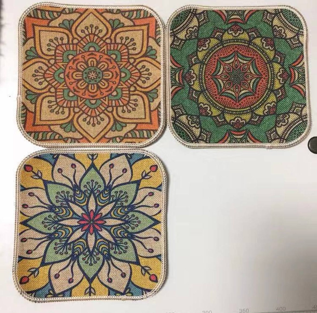 طقم كوستر قطعتين حامل للاكواب والحلل وقطع الديكور باشكال بوهيمية مختلفة