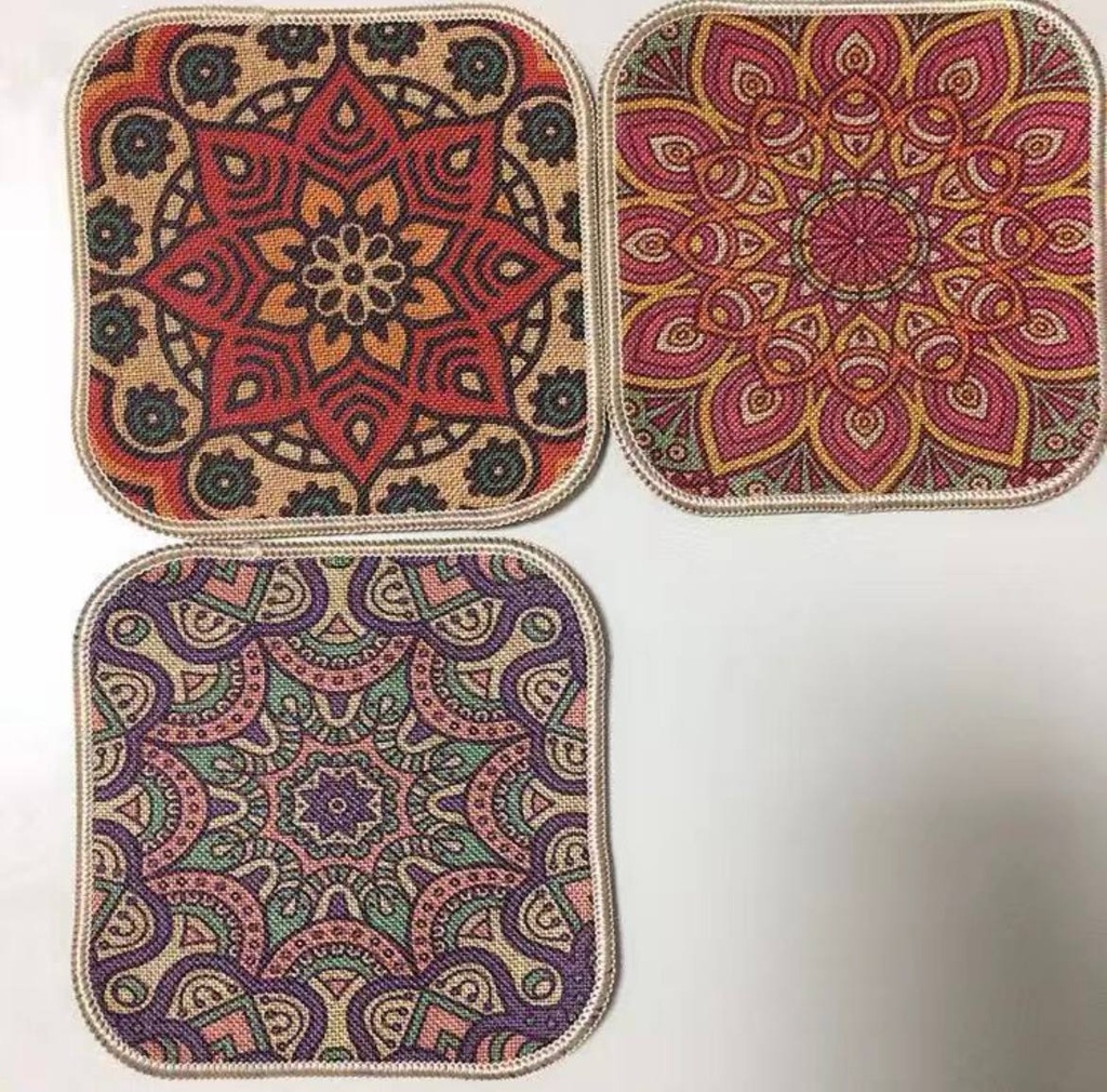 طقم كوستر قطعتين حامل للاكواب والحلل وقطع الديكور باشكال بوهيمية مختلفة