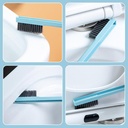 فرشة تنظيف تواليت واركان الحوائط سيليكون 2 في 1 بيد طويلة لسهولة التحكم وهوك ذاتي اللصق للتعليق