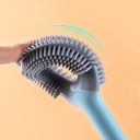 فرشة تنظيف تواليت واركان الحوائط سيليكون 2 في 1 بيد طويلة لسهولة التحكم وهوك ذاتي اللصق للتعليق