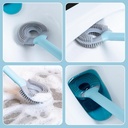 فرشة تنظيف تواليت واركان الحوائط سيليكون 2 في 1 بيد طويلة لسهولة التحكم وهوك ذاتي اللصق للتعليق