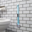 فرشة تنظيف تواليت واركان الحوائط سيليكون 2 في 1 بيد طويلة لسهولة التحكم وهوك ذاتي اللصق للتعليق