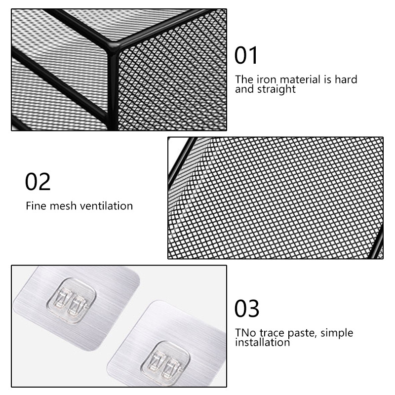 رف معدن حامل ومنظم لادوات المطبخ والحمام كالتوابل والشامبو بلزق دبل فيس قوي