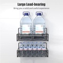 رف معدن حامل ومنظم لادوات المطبخ والحمام كالتوابل والشامبو بلزق دبل فيس قوي