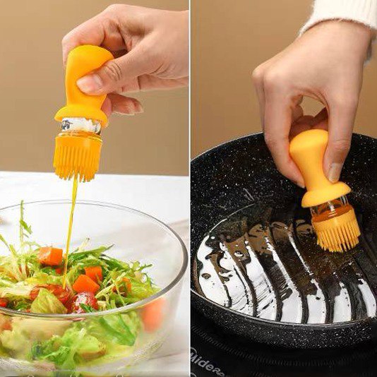 زجاجة زيت 630 ملي بفرشه سيليكون للدهن وتقليل الدهون اثناء الطبخ والشواء