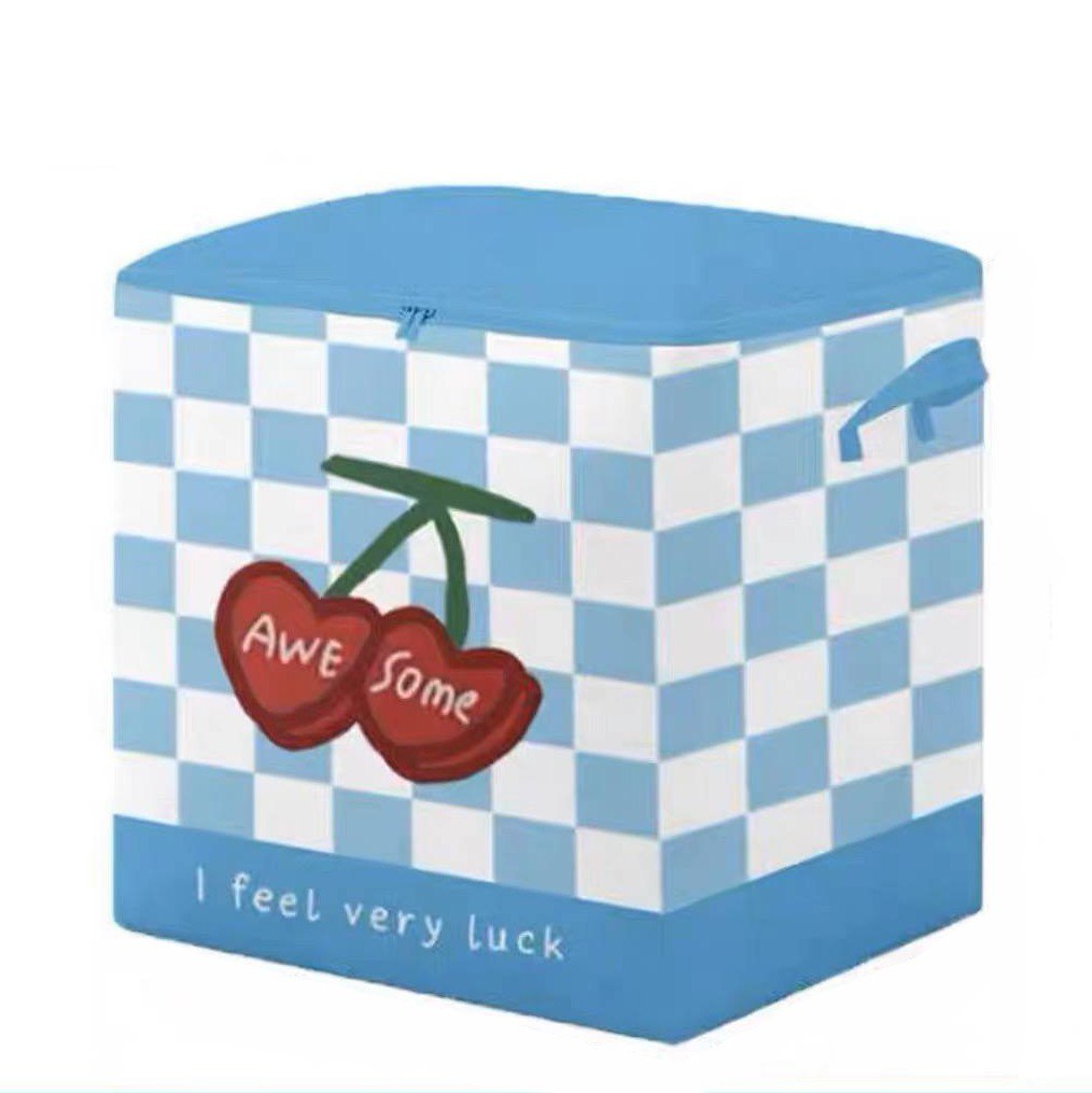 شنطة تخزين وتربروف للملابس والبطاطين والوسائد وألعاب الأطفال بسوستة من الجانبين ويد قابلة للطي لسهولة التخزين