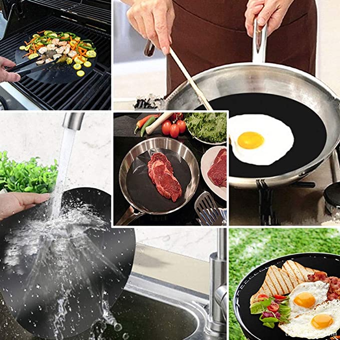 بطانة تفلون غير لاصقة مانعه لالتصاق الطعام بالطاسات والاواني قابلة للغسيل لإعادة الأستخدام 26 سم