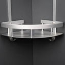 ركنة استانليس ستيل 3 دور لتنظيم ادوات الحمام كالشاور والشامبو بفتحات لتصريف المياه