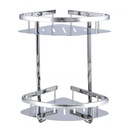 ركنة استانليس ستيل 3 دور لتنظيم ادوات الحمام كالشاور والشامبو بفتحات لتصريف المياه