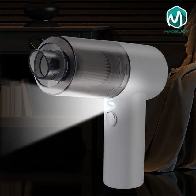 المكنسة اليدوية المتنقلة اللاسلكية بالشحن للسيارة وتنظيف الأماكن الصعبة