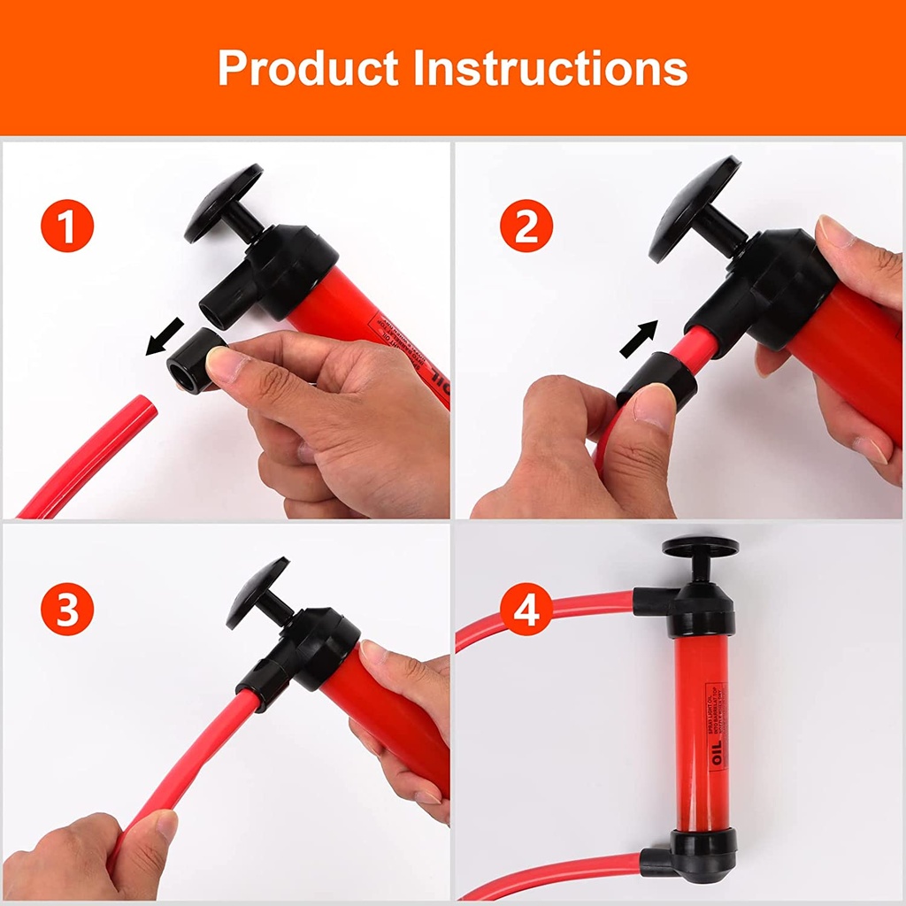 مضخة يدوية لنقل زيت وبنزين السيارات وتغير المياه في احواض السمك ونفخ البالونات والعوامات