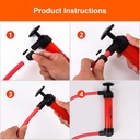 مضخة يدوية لنقل زيت وبنزين السيارات وتغير المياه في احواض السمك ونفخ البالونات والعوامات