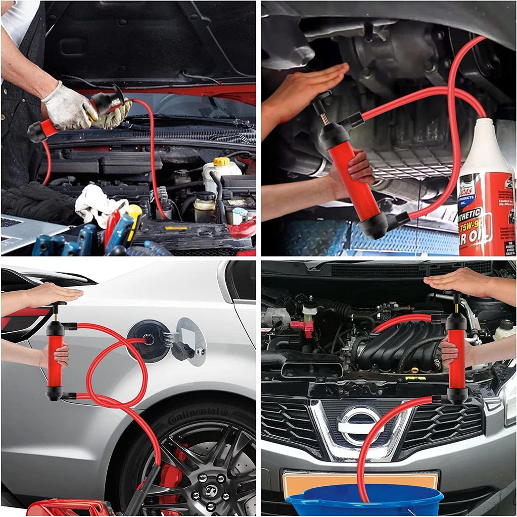 مضخة يدوية لنقل زيت وبنزين السيارات وتغير المياه في احواض السمك ونفخ البالونات والعوامات